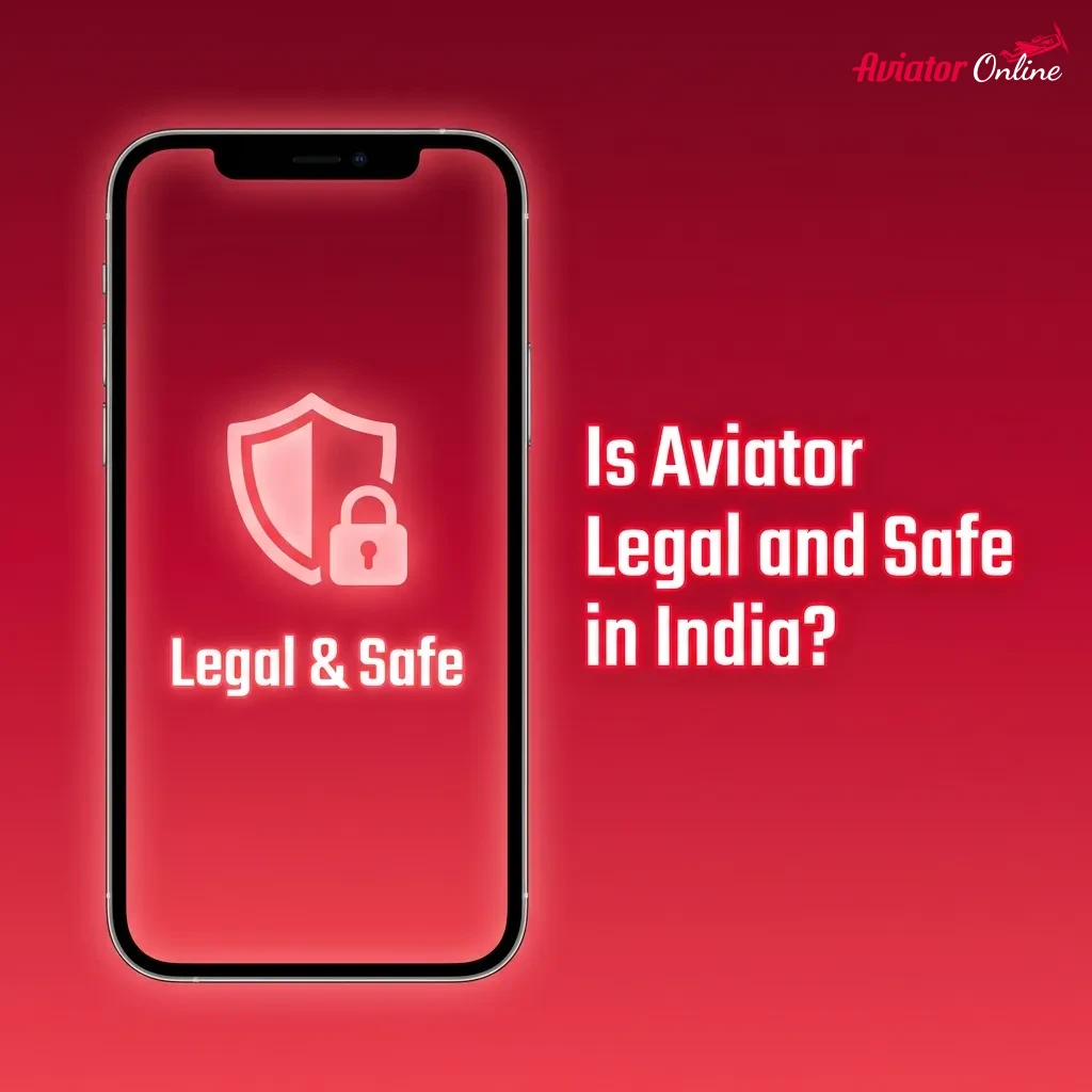 Aviator game interface showing legal certification badges and security features for safe online gambling in India